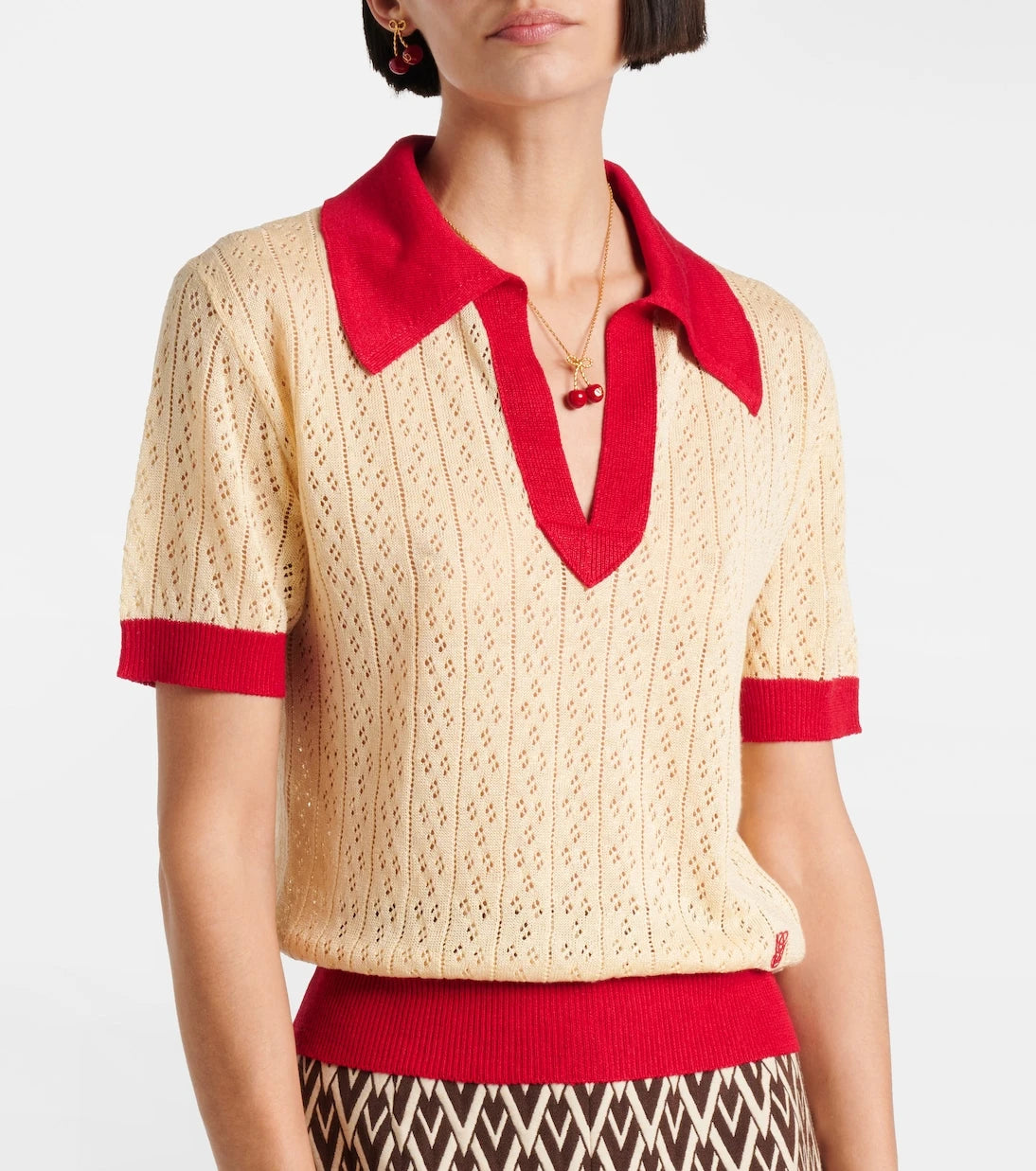 Valentino - Keten karışımlı polo süveter