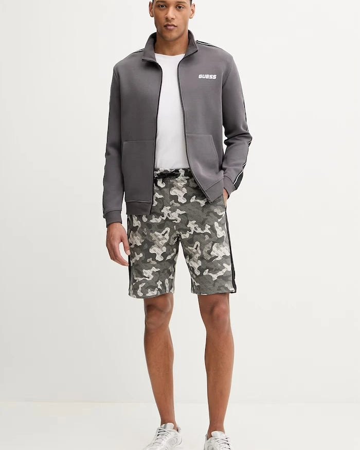 Guess pamuklu fermuarlı erkek sweatshirt MICKEY