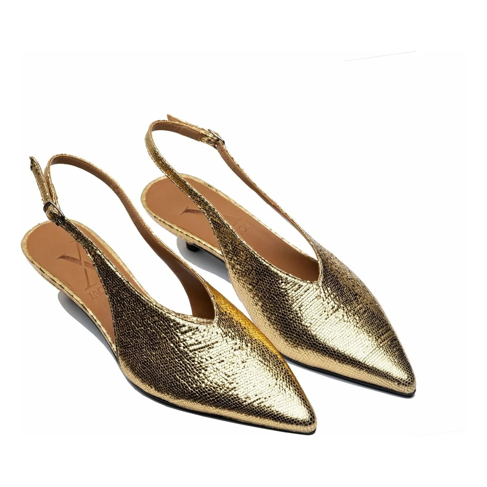 Lachoix - Metallic Heel Slingback | Gold