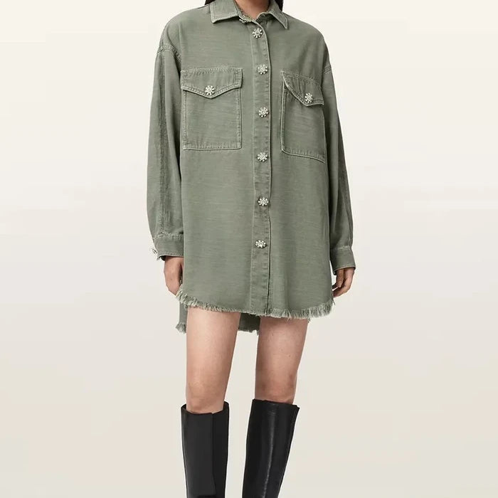 AllSaints рокля тип риза с лиосел HETTIE