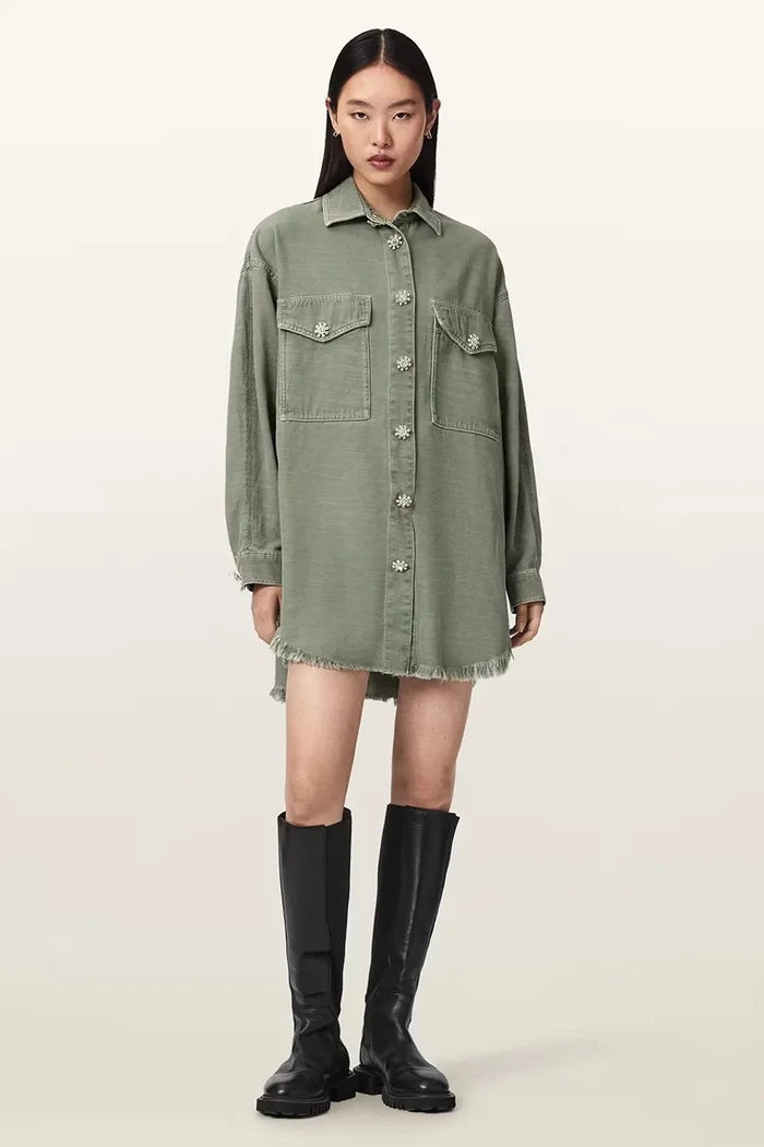 AllSaints рокля тип риза с лиосел HETTIE