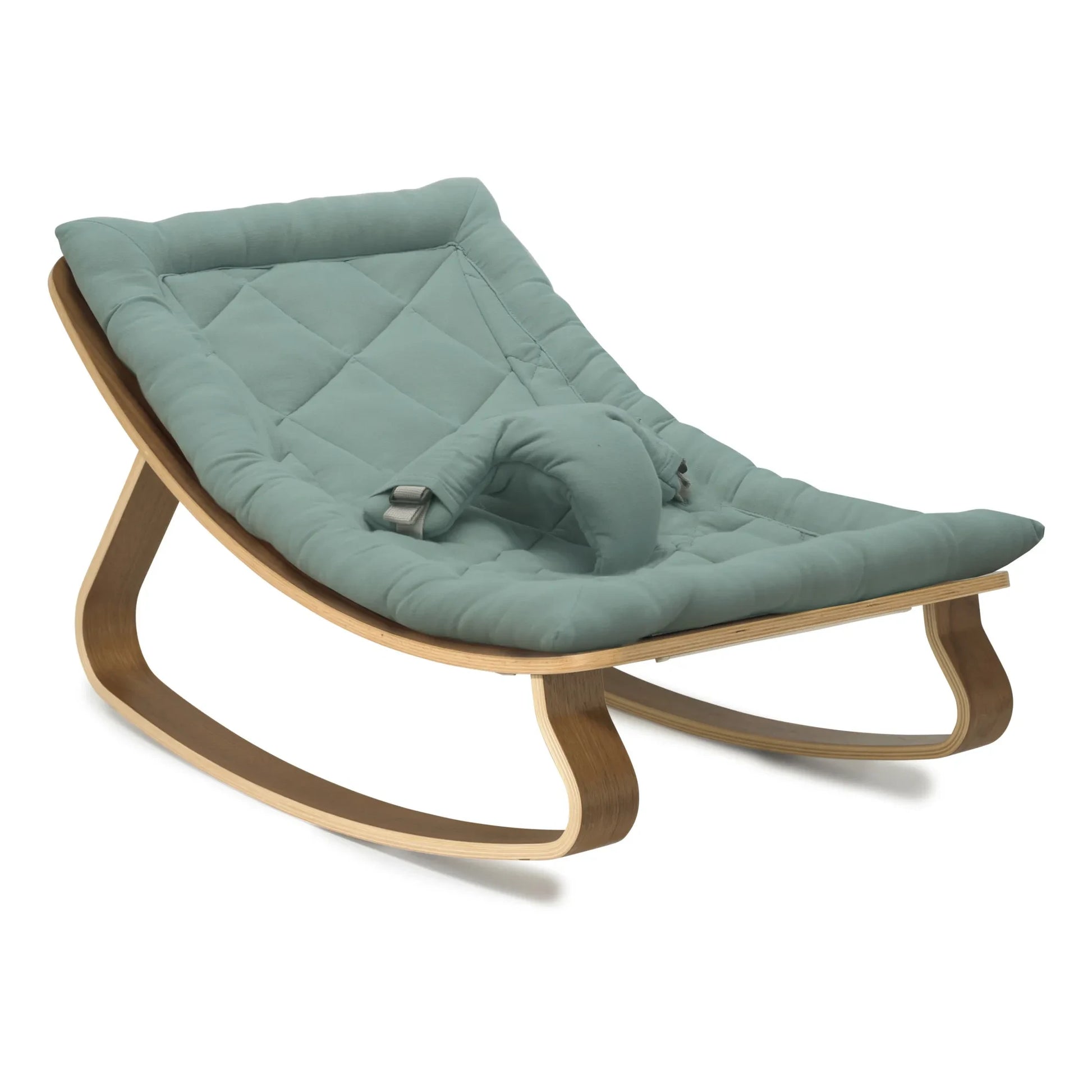 Charlie Crane - Levo Walnut Baby Bouncer | Storm Blue