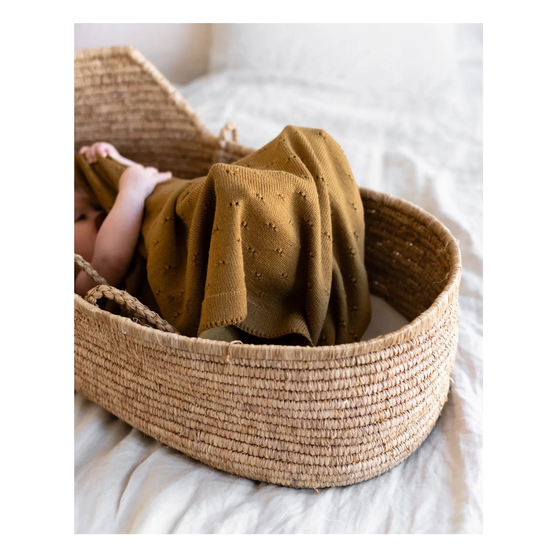Hvid - Bibi Merino Wool Blanket | Mustard