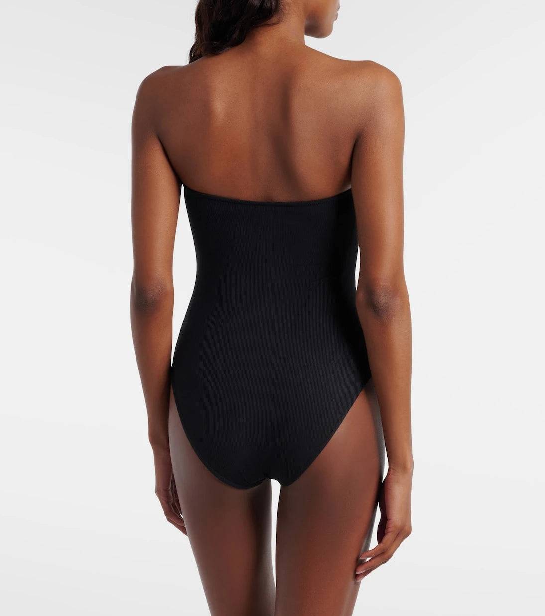 Toteme - Ribbed-knit bandeau swimsuit