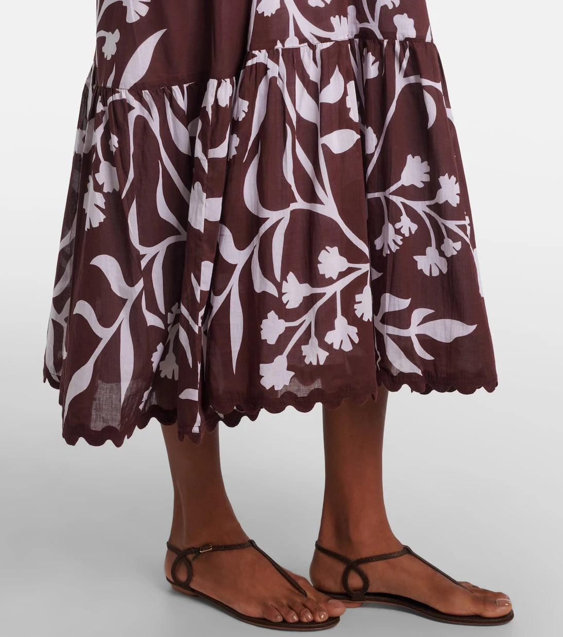 Juliet Dunn - Scalloped cotton midi dress