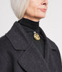 Yves Salomon Black Mink Fur-Trim Collar Coat