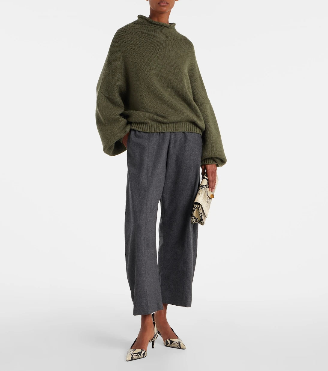 Khaite - Clover wool barrel-leg pants