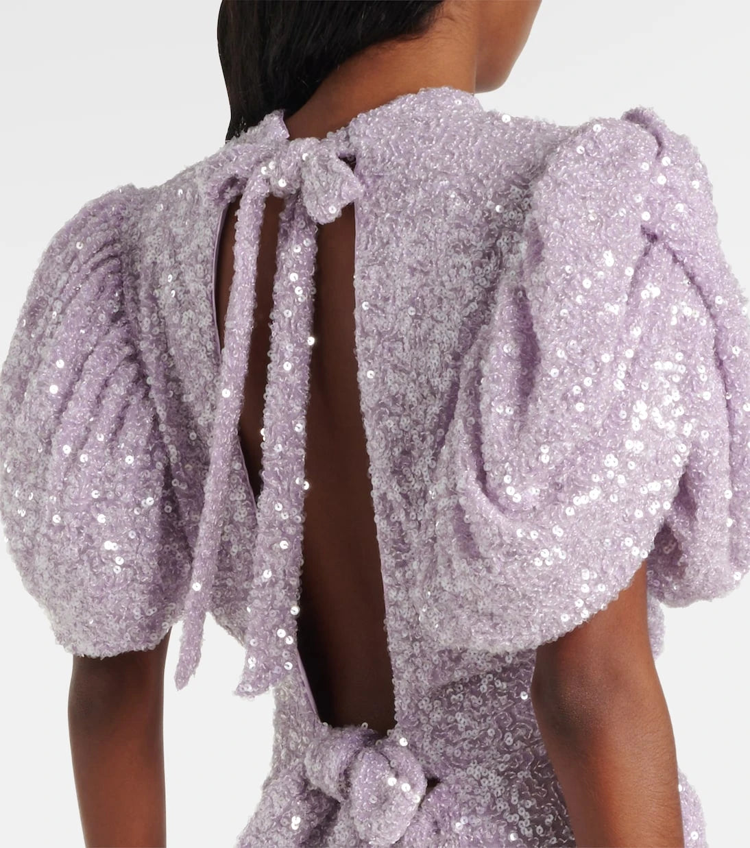 Rotate - Sequined open-back maxi dress