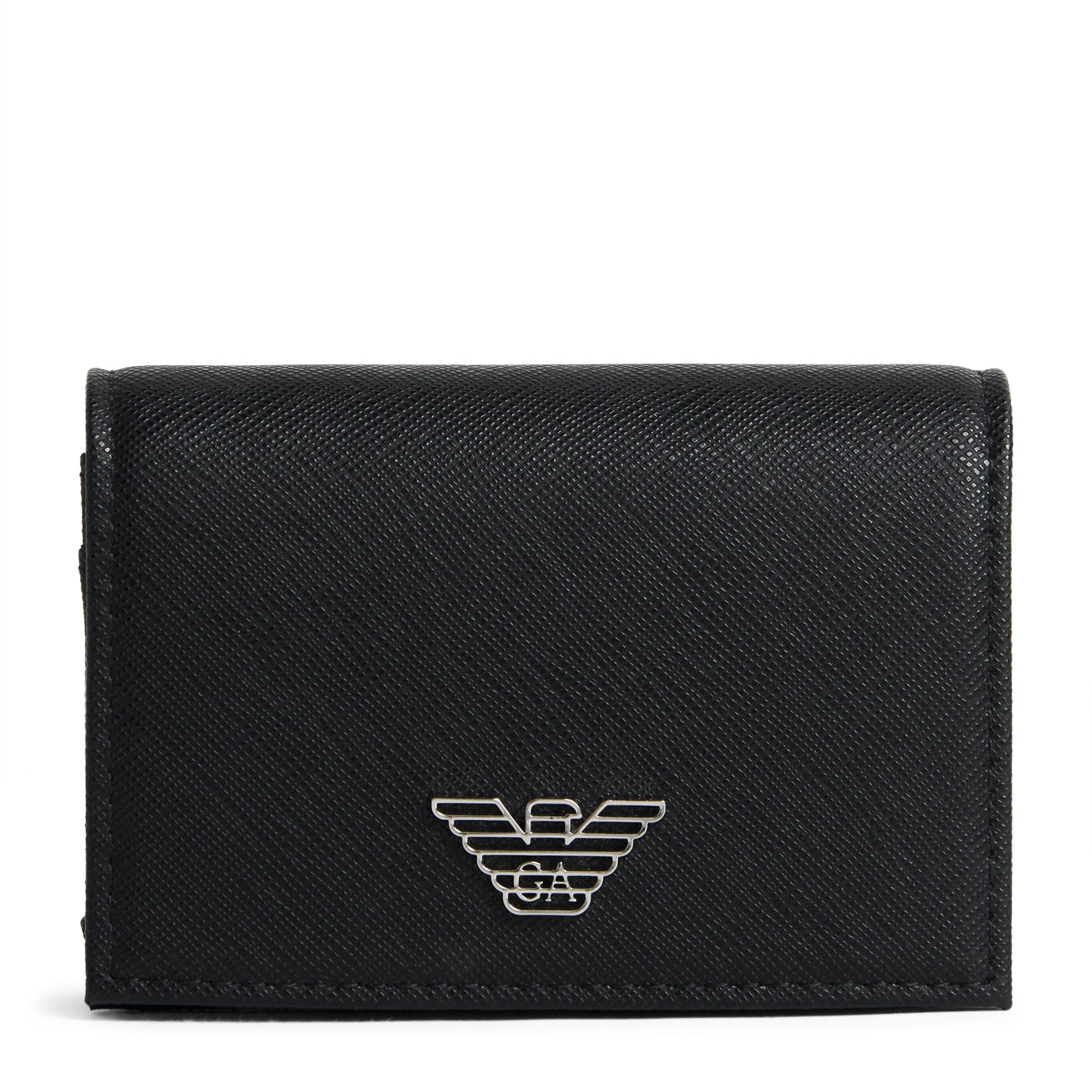 Emporio Armani Leather Eagle Card Holder