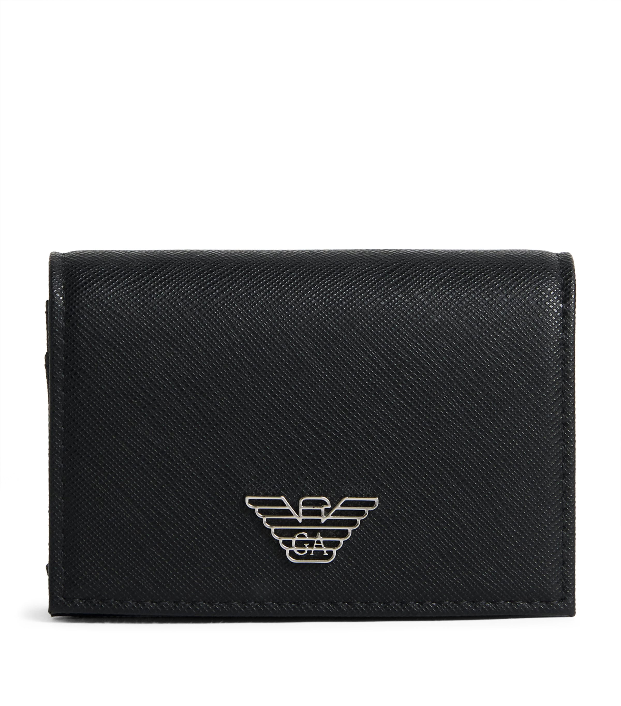 Emporio Armani Leather Eagle Card Holder