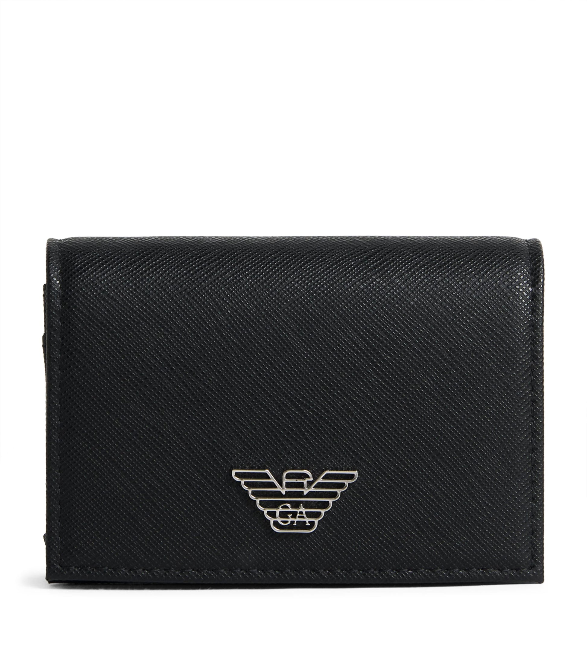 Emporio Armani Leather Eagle Card Holder