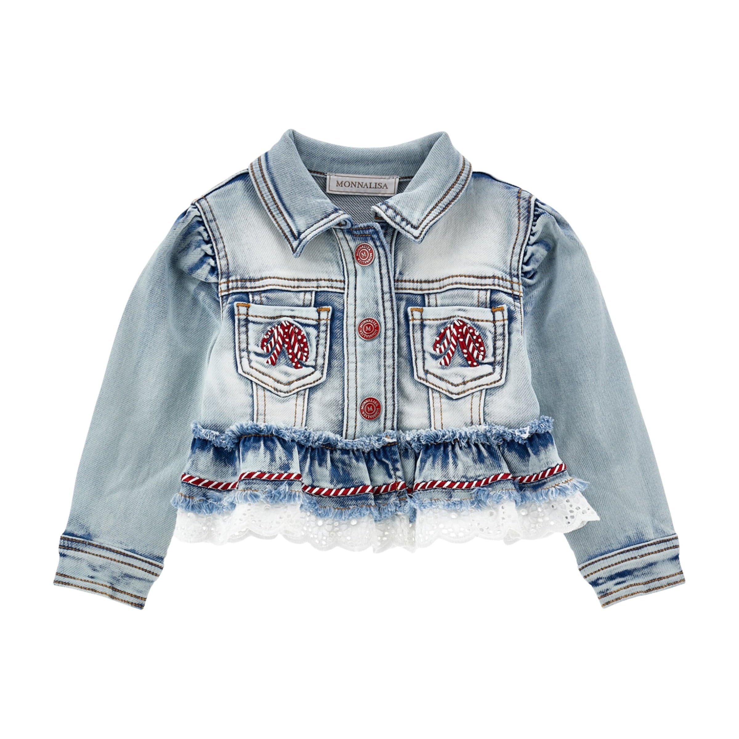 Monnalisa Embroidered Denim Jacket (3-36 Months)