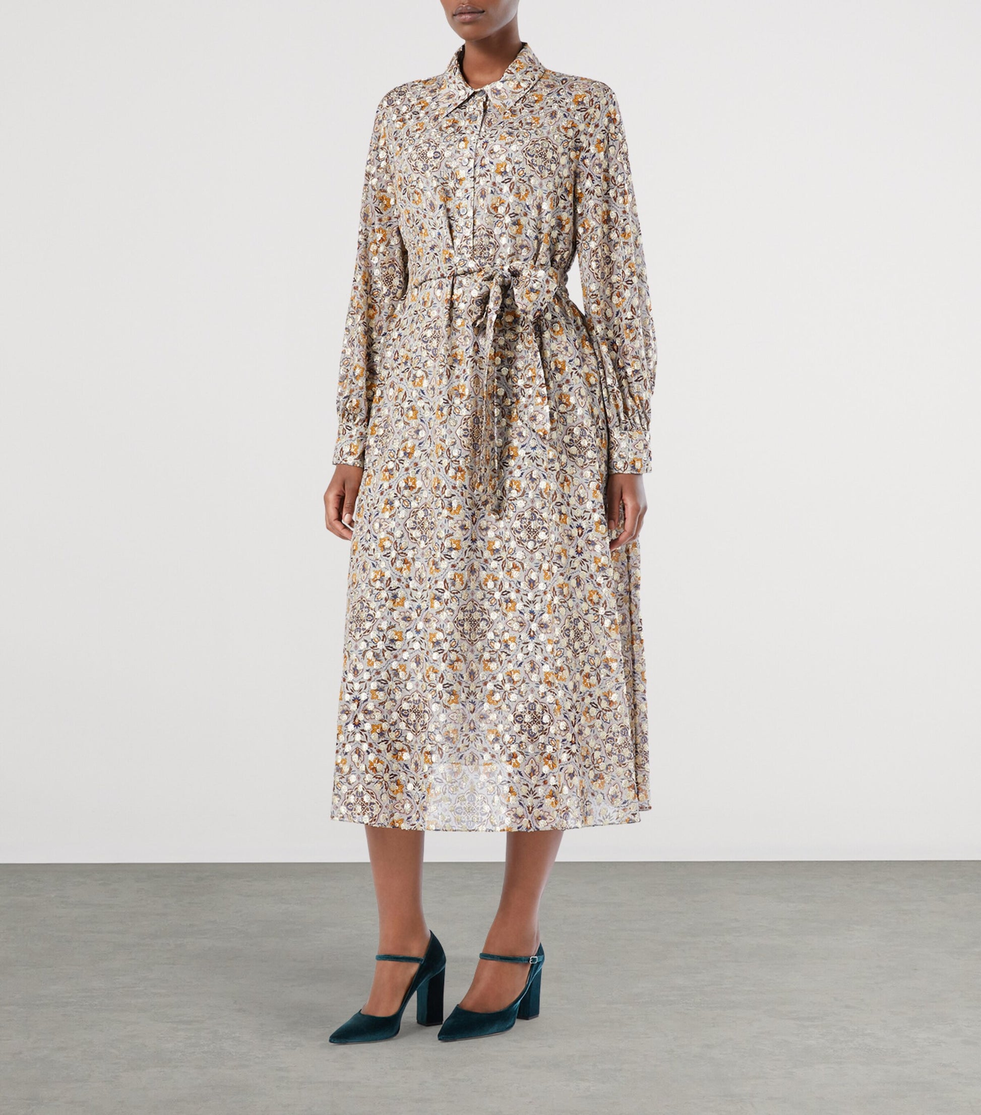 Marina Rinaldi Pink Printed Larix Midi Dress