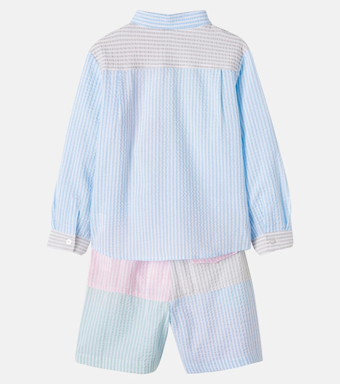 Patachou - Striped seersucker shirt and shorts set