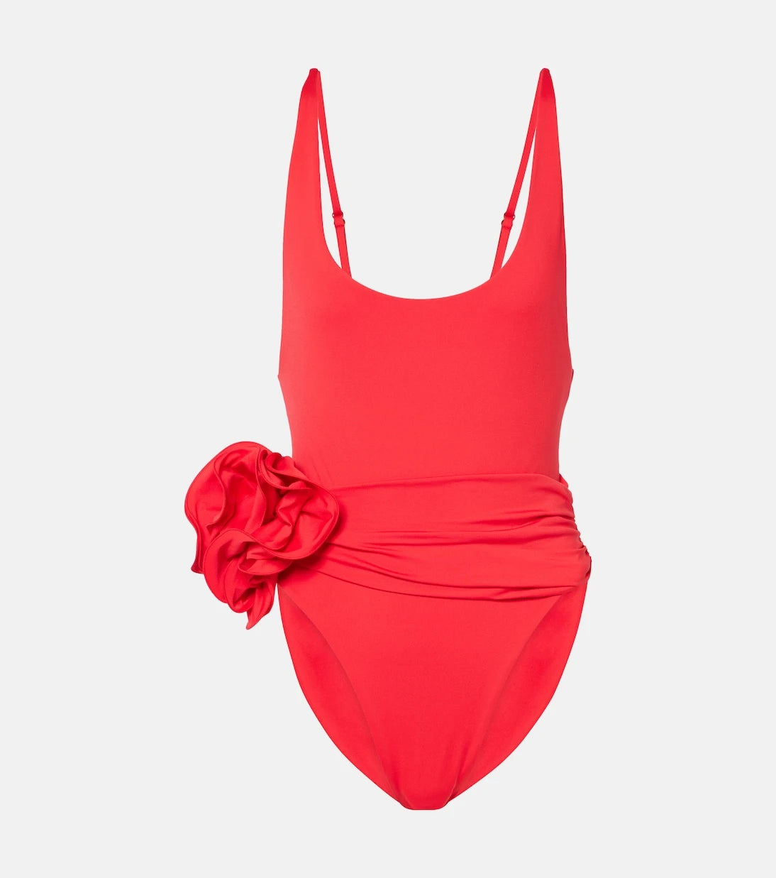 Magda Butrym - Floral-appliqué ruched swimsuit
