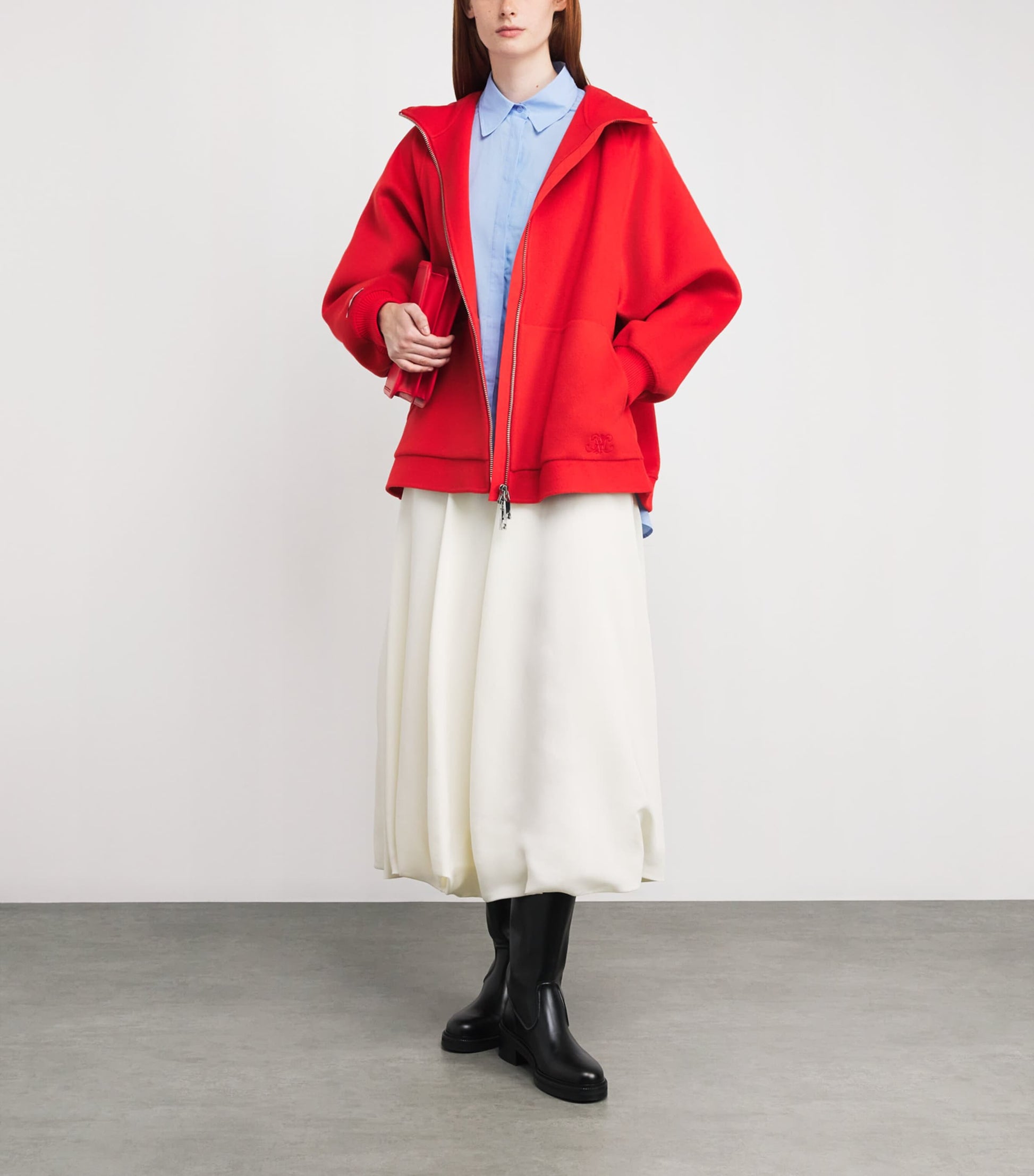 MAX&Co. Yellow Wool-Cashmere Zip-Up Hoodie