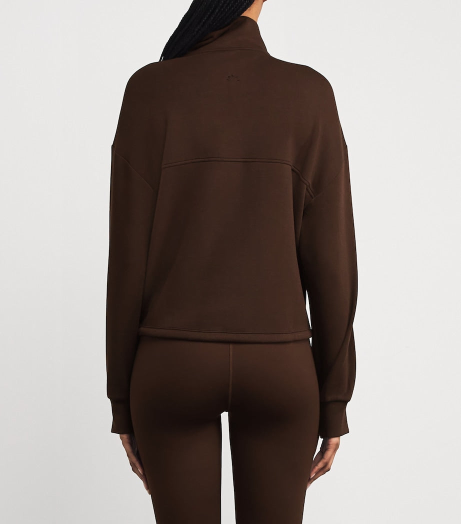 Brown Jersey Half-Zip Sian Sweatshirt
