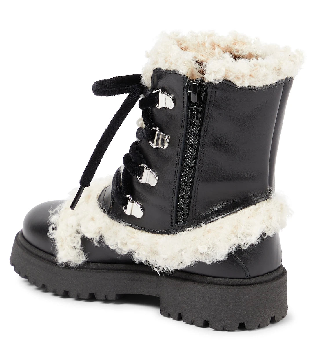 PèPè - Faux shearling-trimmed leather boots