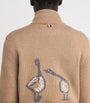 Brown Merino Wool Geese Half-Zip Jumper