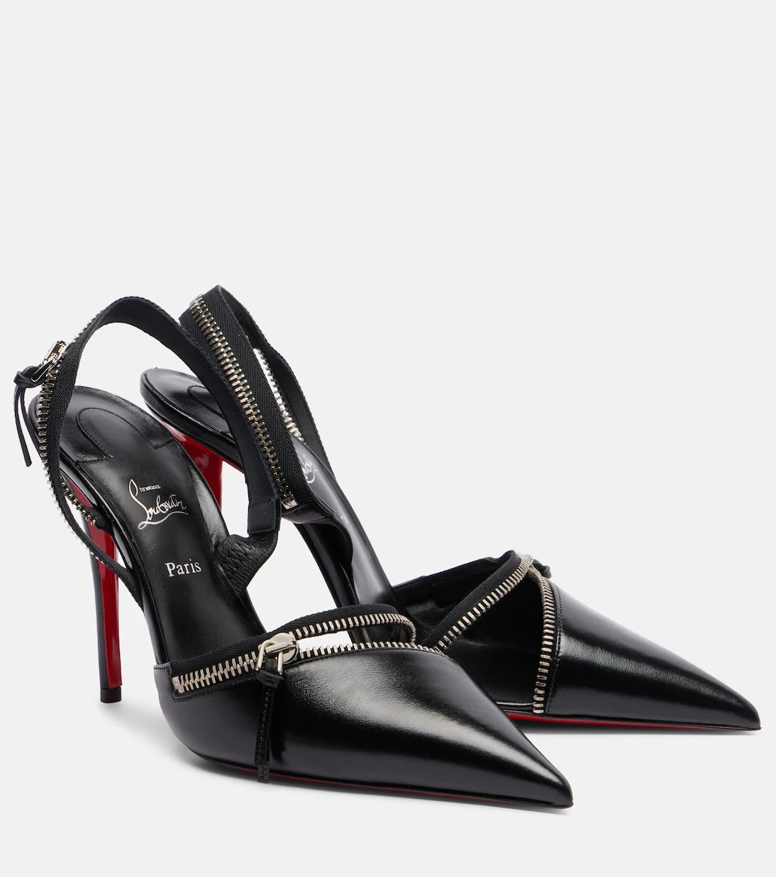 Christian Louboutin - Slingyzip 100 leather slingback pumps