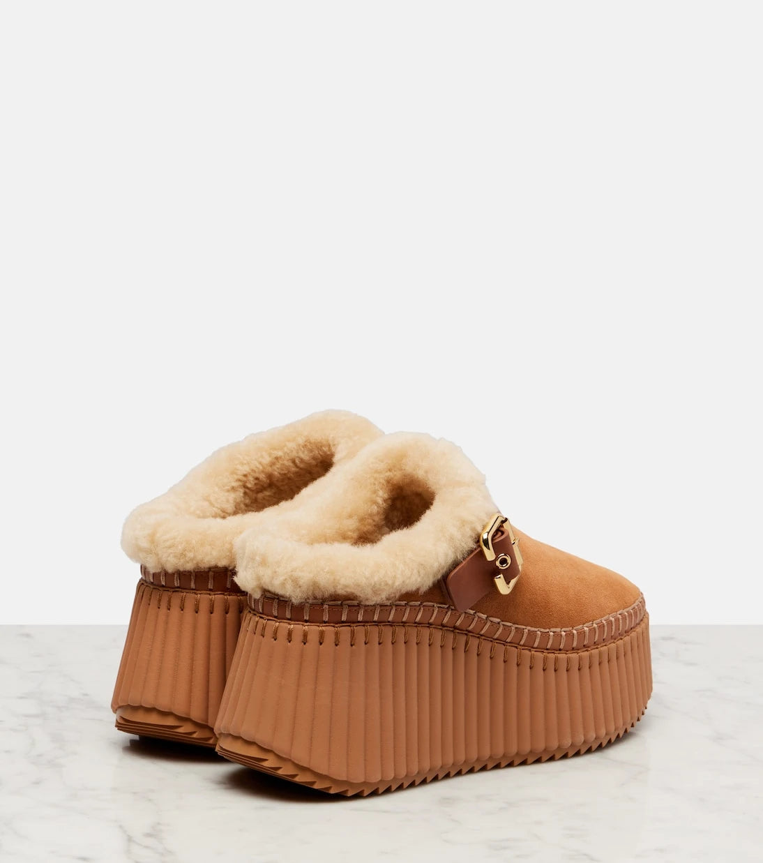 Chloé - Nama 80 suede platform mules