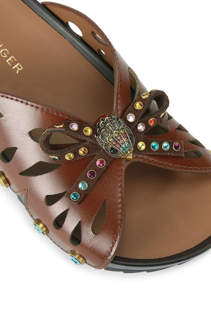 Kurt Geiger London kadın deri Boho Butterfly Flat terlik