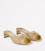 Gold Annika Monogrammed Heeled Mules 35