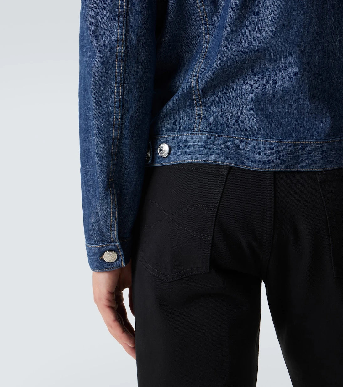 Brunello Cucinelli - Leather-trimmed denim jacket
