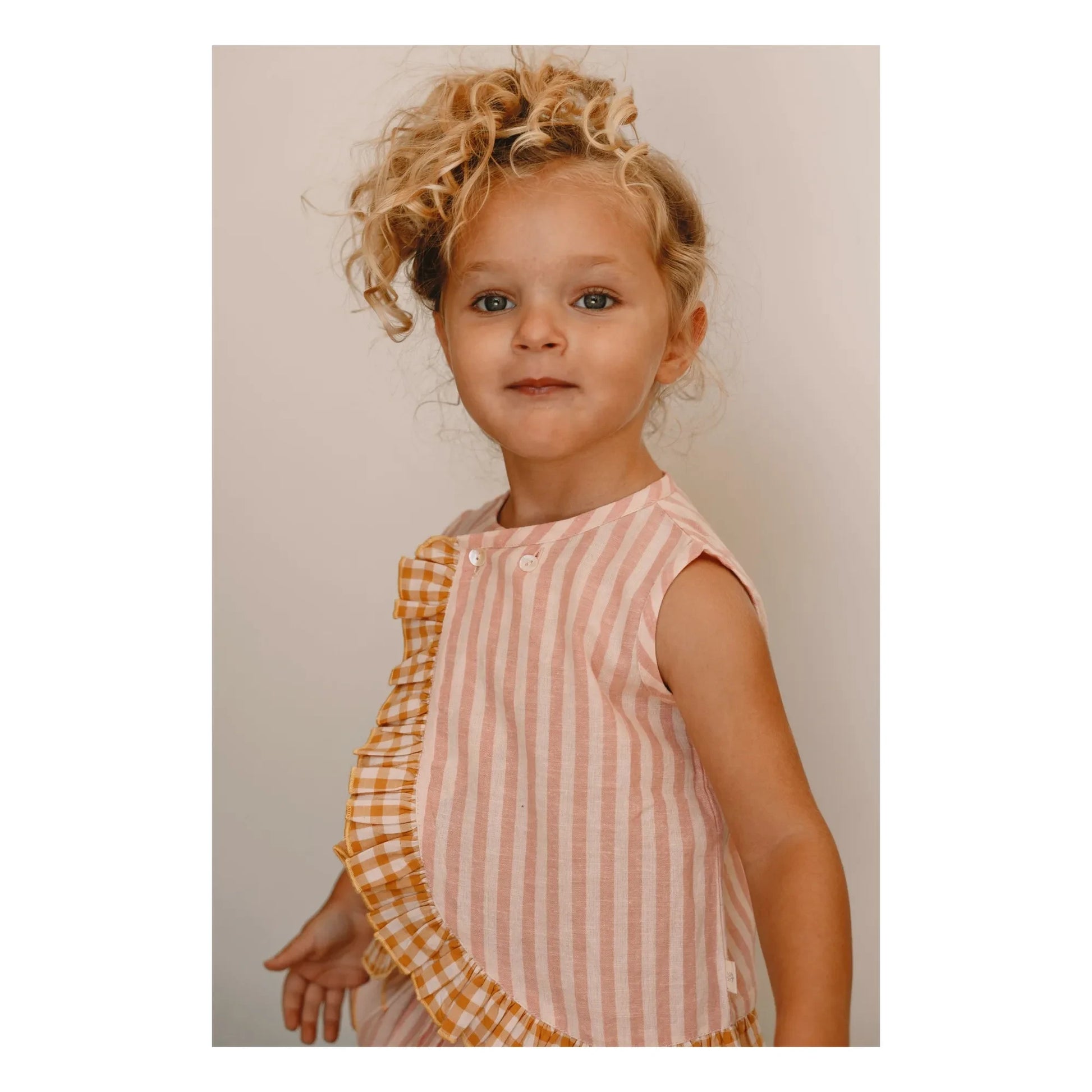 Lilinoa - Iris striped cotton voile wrap top | Blush