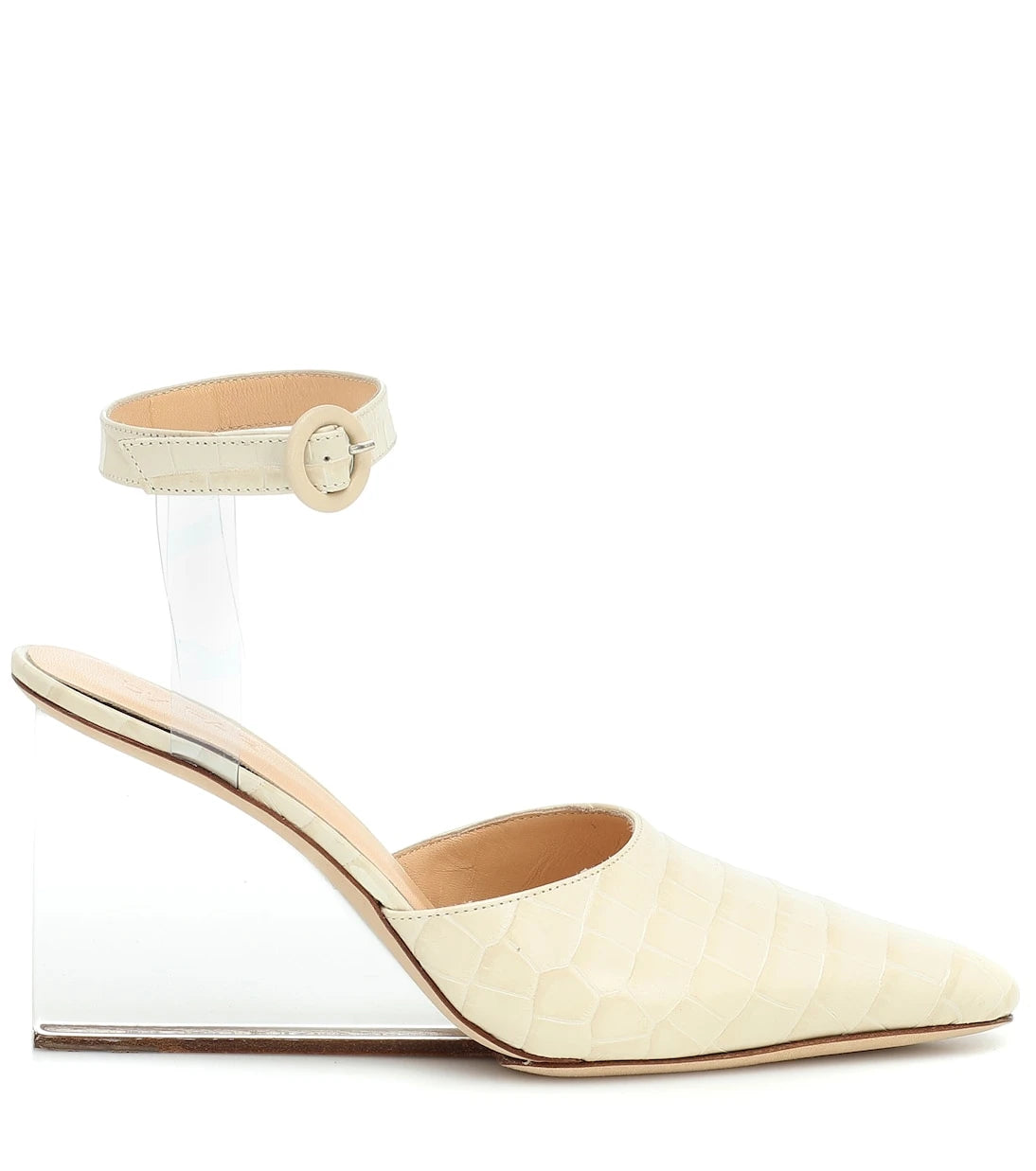By Far - Lex croc-effect leather pumps