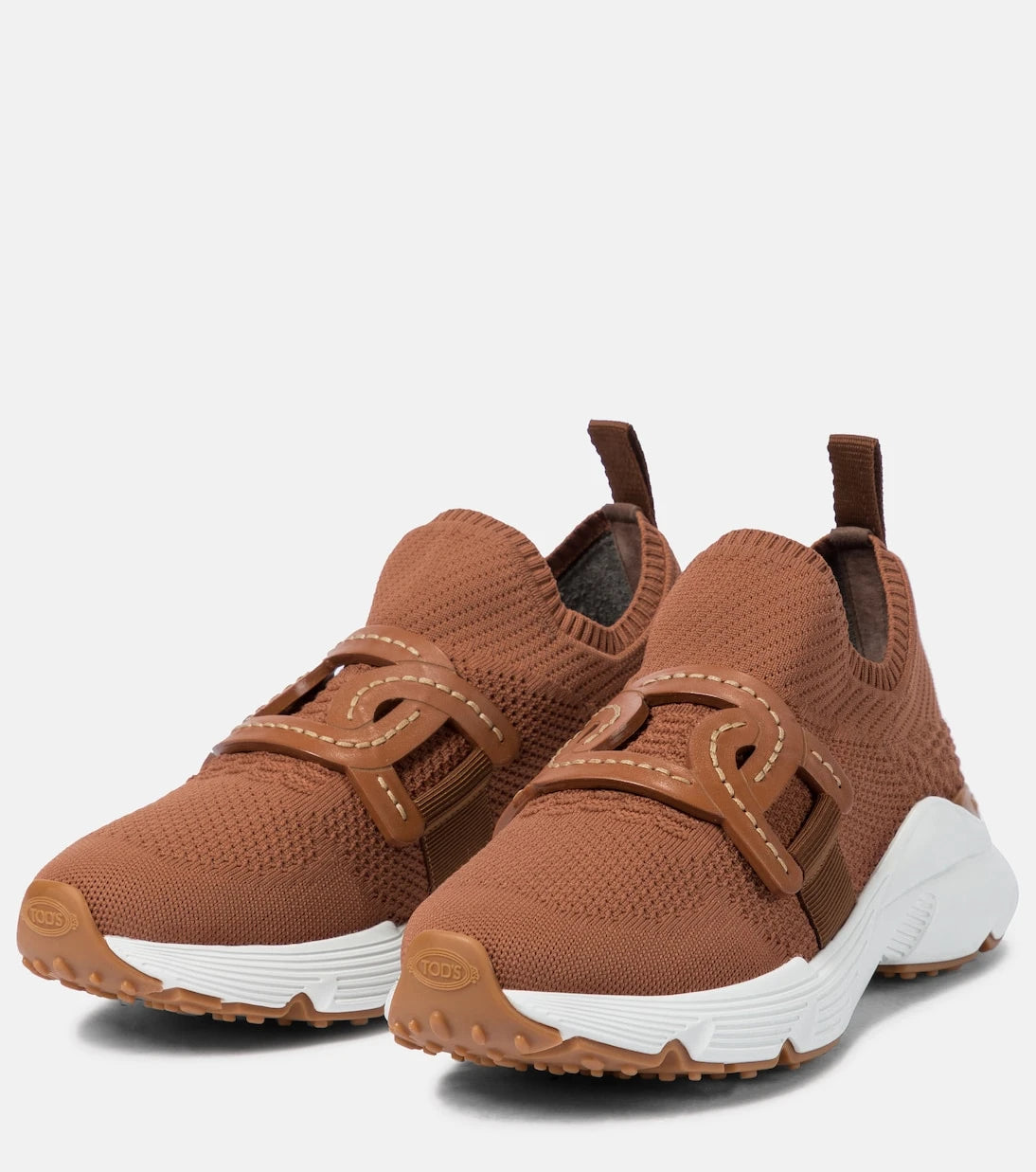Tod's - Leather-trimmed knit sneakers