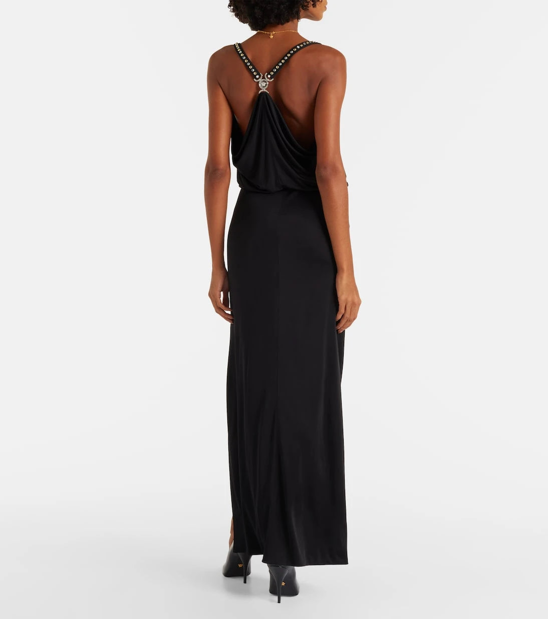 Versace - Embellished jersey gown