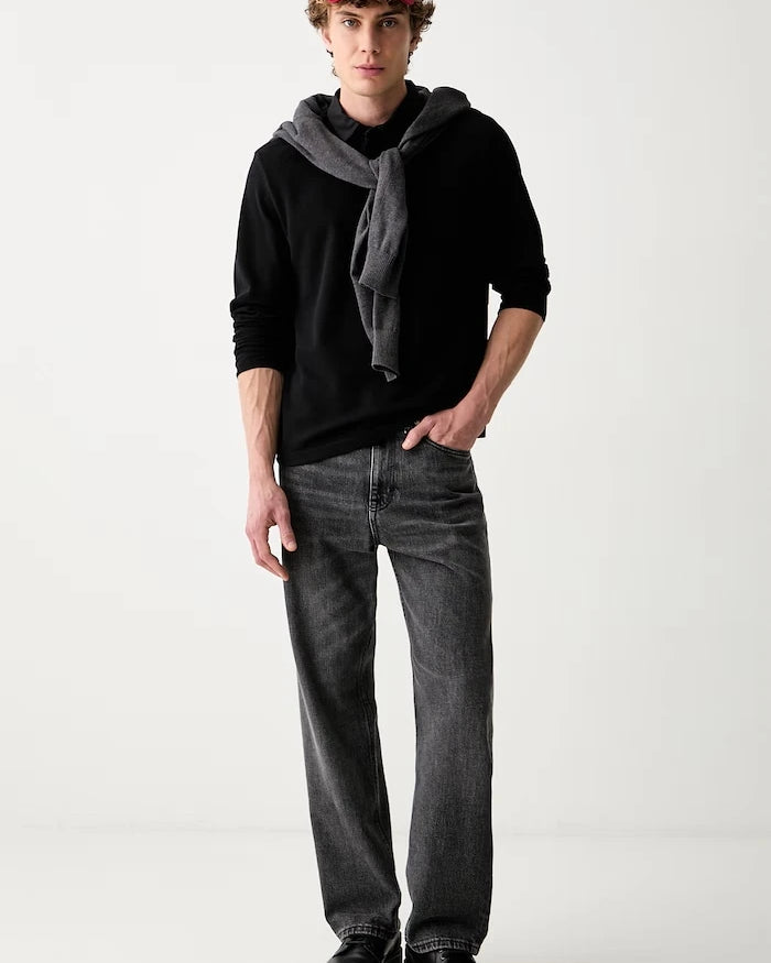Guess Jeans uzun kollu erkek pamuklu elastanlı bluz