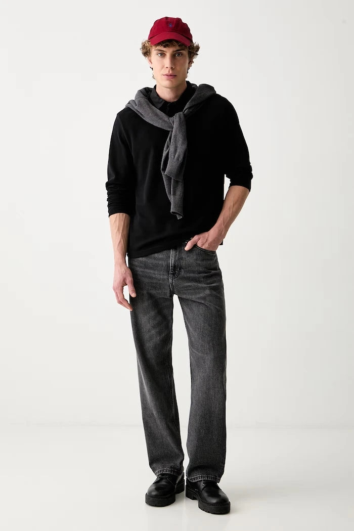 Guess Jeans uzun kollu erkek pamuklu elastanlı bluz