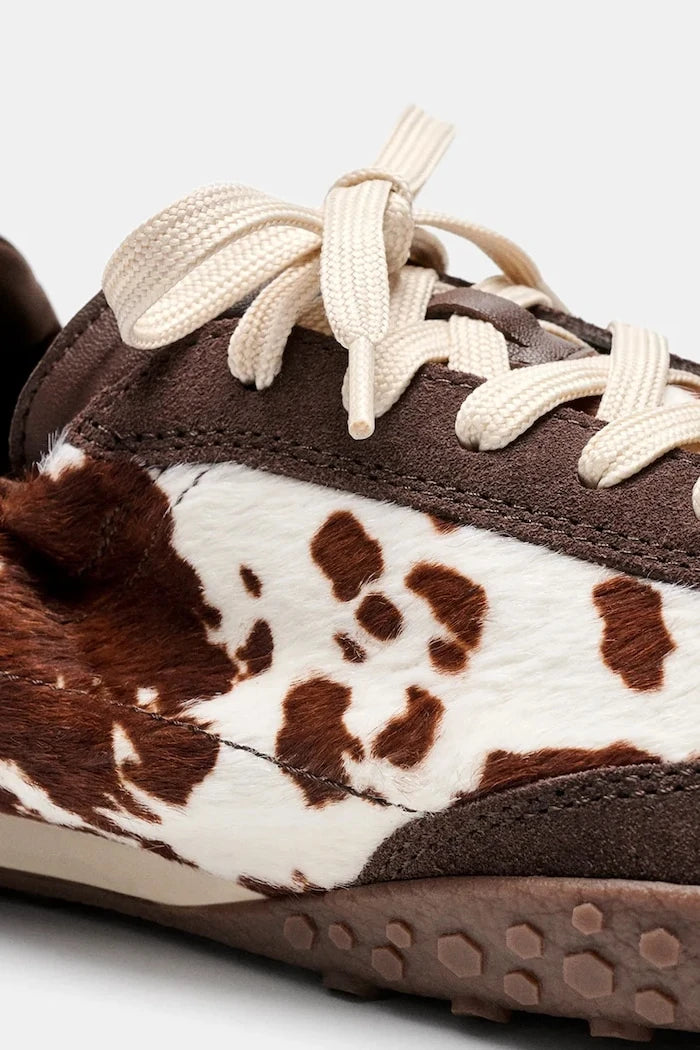 Hoff BRIDGE COW PRINT BROWN маратонки дамски от кожа