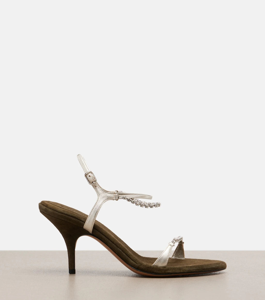 Chloé - Zia embellished metallic leather sandals