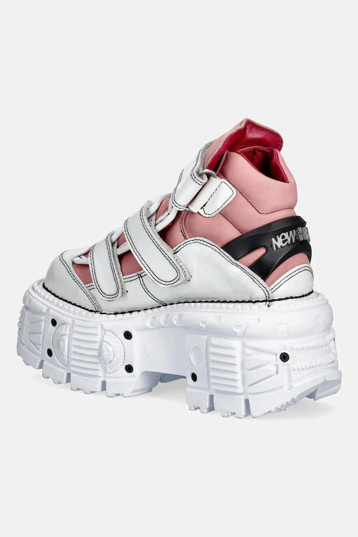 New Rock CHAROL ARRUGADO BLANCO, NOBUCK ROSA, TANK Deri Spor Ayakkabı