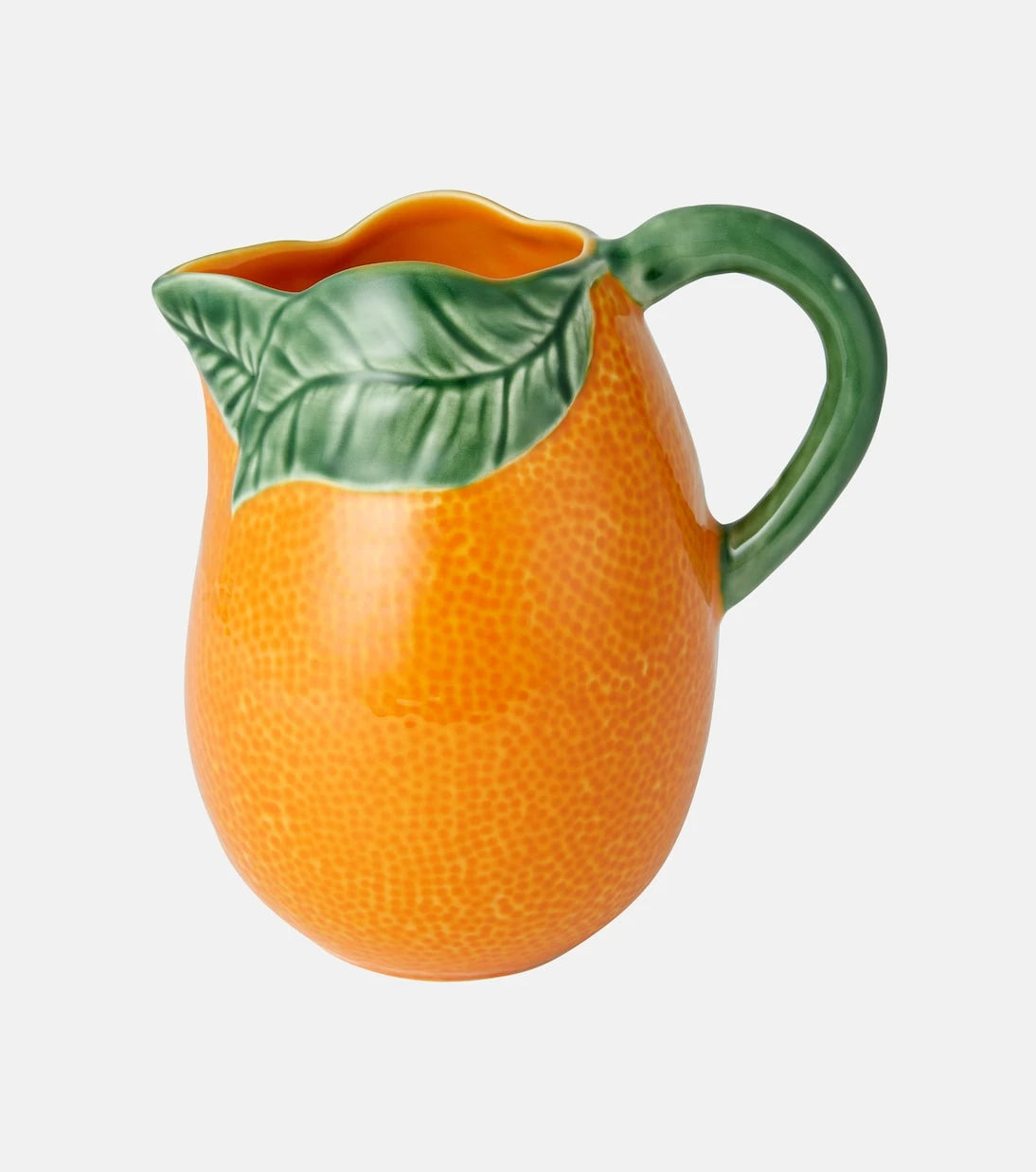 Bordallo Pinheiro - Orange earthenware jug