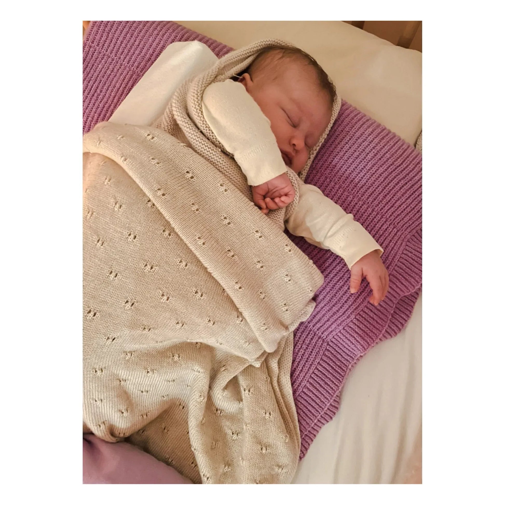 Hvid - Bibi Pointelle Merino Wool Blanket | Cream