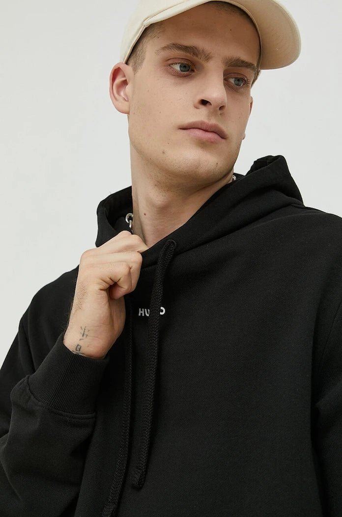 HUGO kapüşonlu erkek pamuklu sweatshirt Dapo