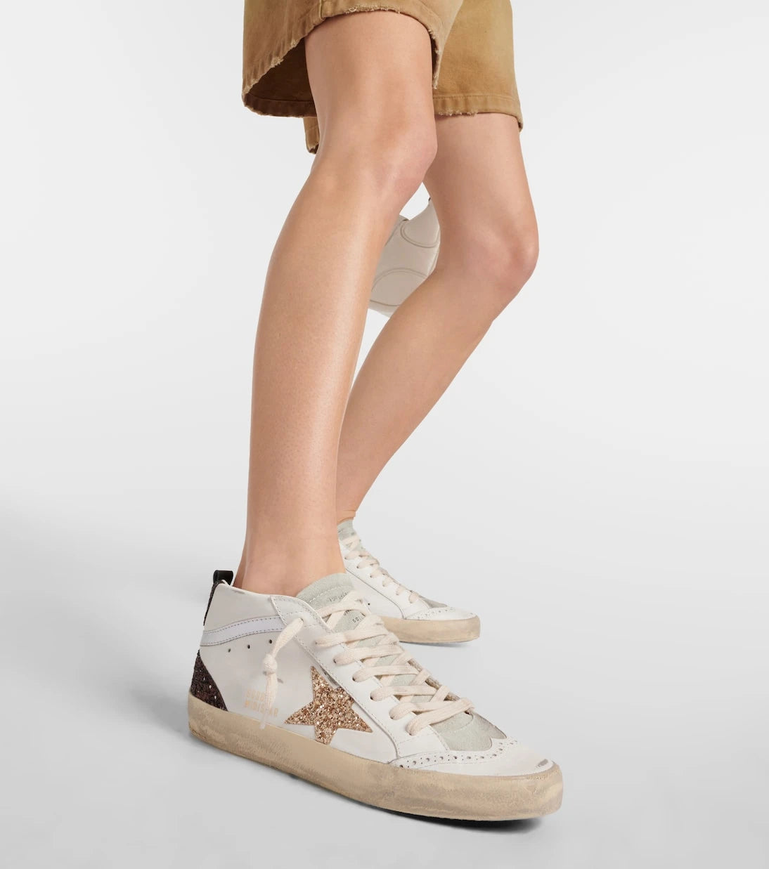 Golden Goose - Mid Star glitter leather sneakers