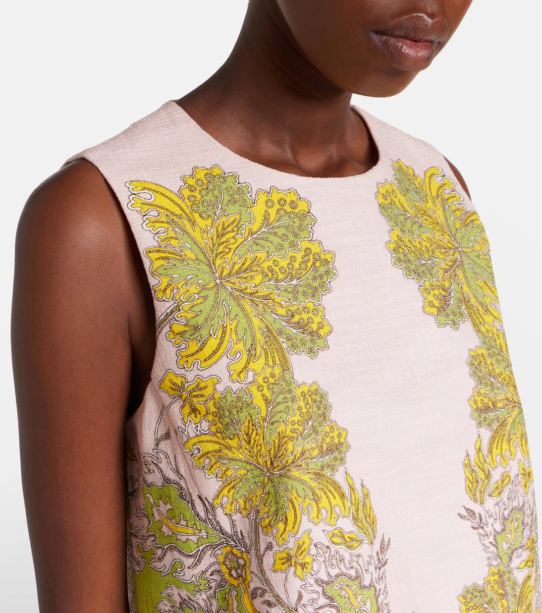 La DoubleJ - La Scala feather-trimmed cotton top