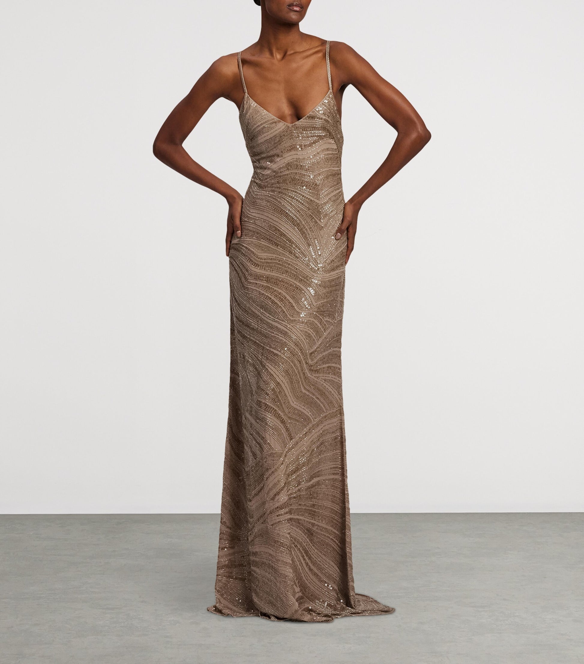 Mulberry Silk Sequin Gown
