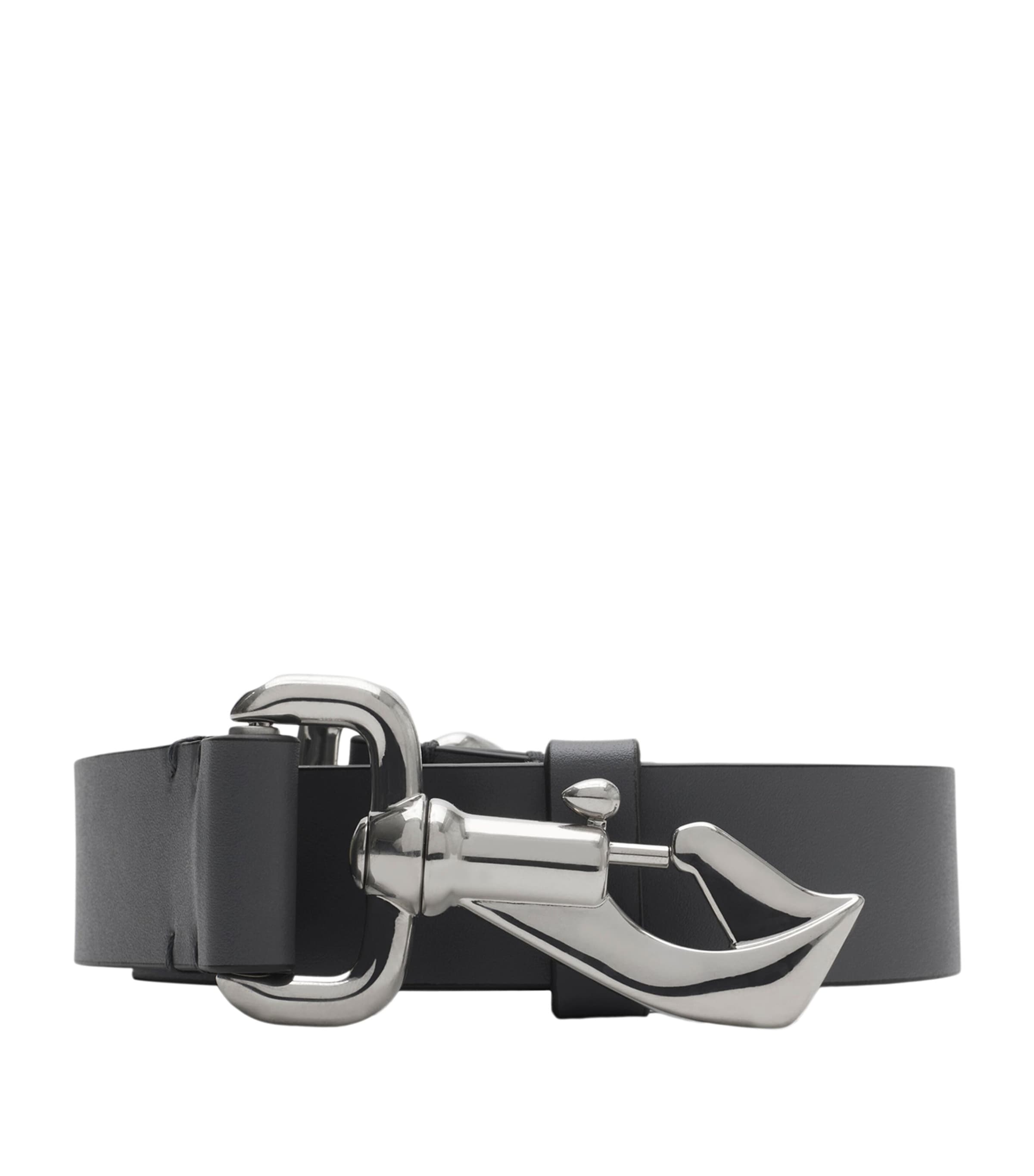 Burberry Black Leather Equestrian Belt