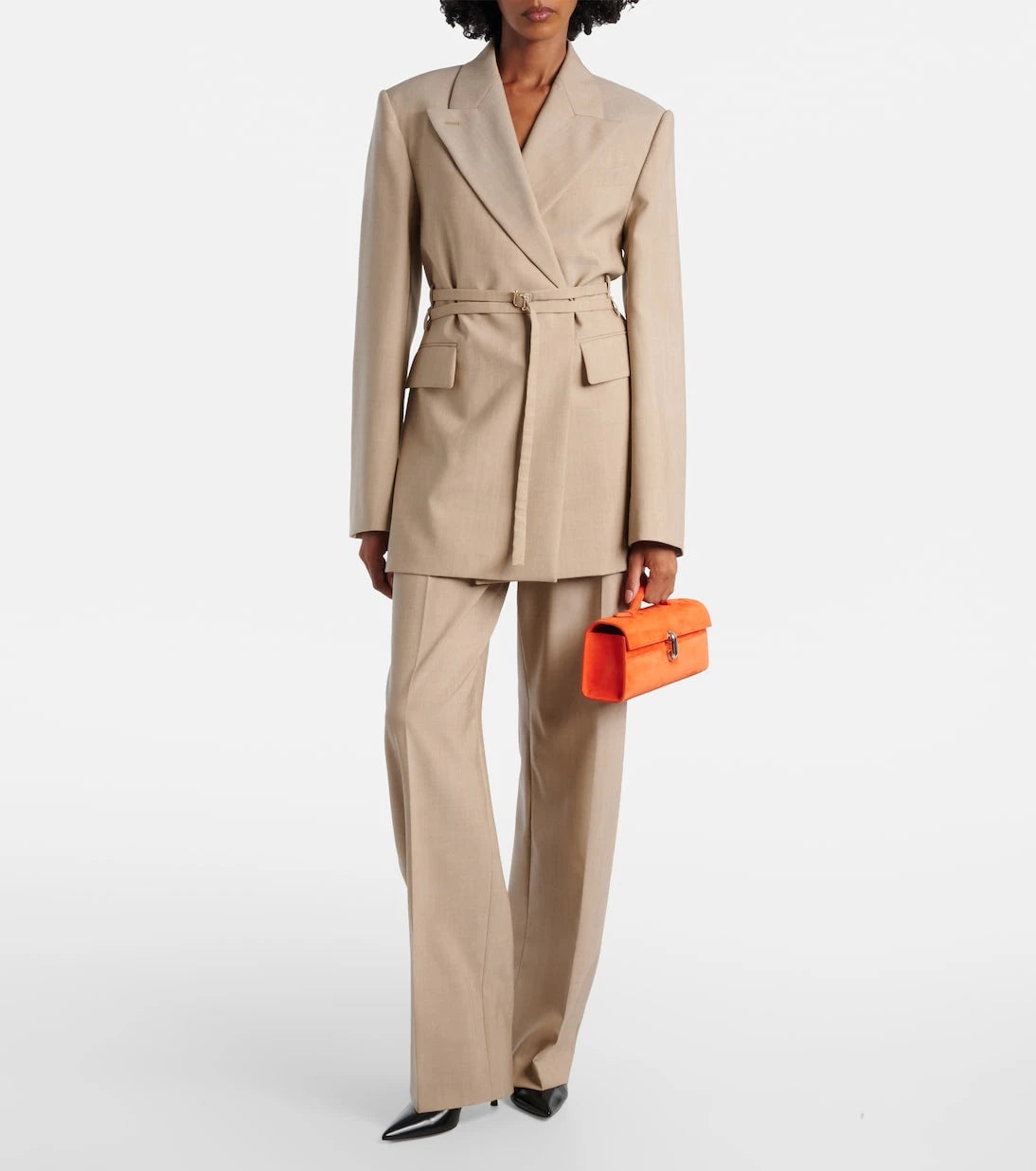 Savette - Slim Symmetry suede tote bag