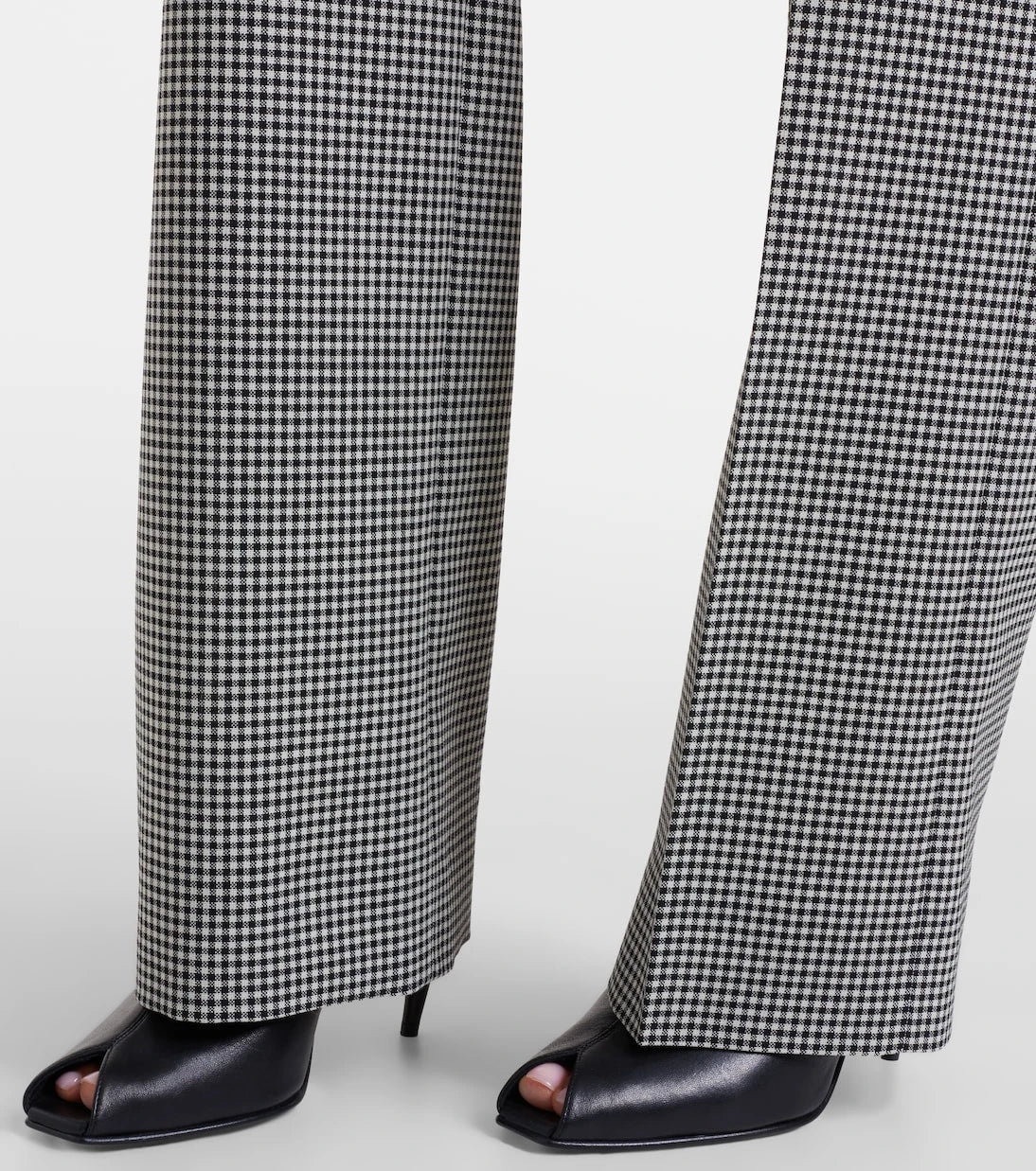 McQueen - Gingham wool wide-leg pants