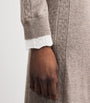 Sandro Paris Brown Wool-Cashmere Cardigan