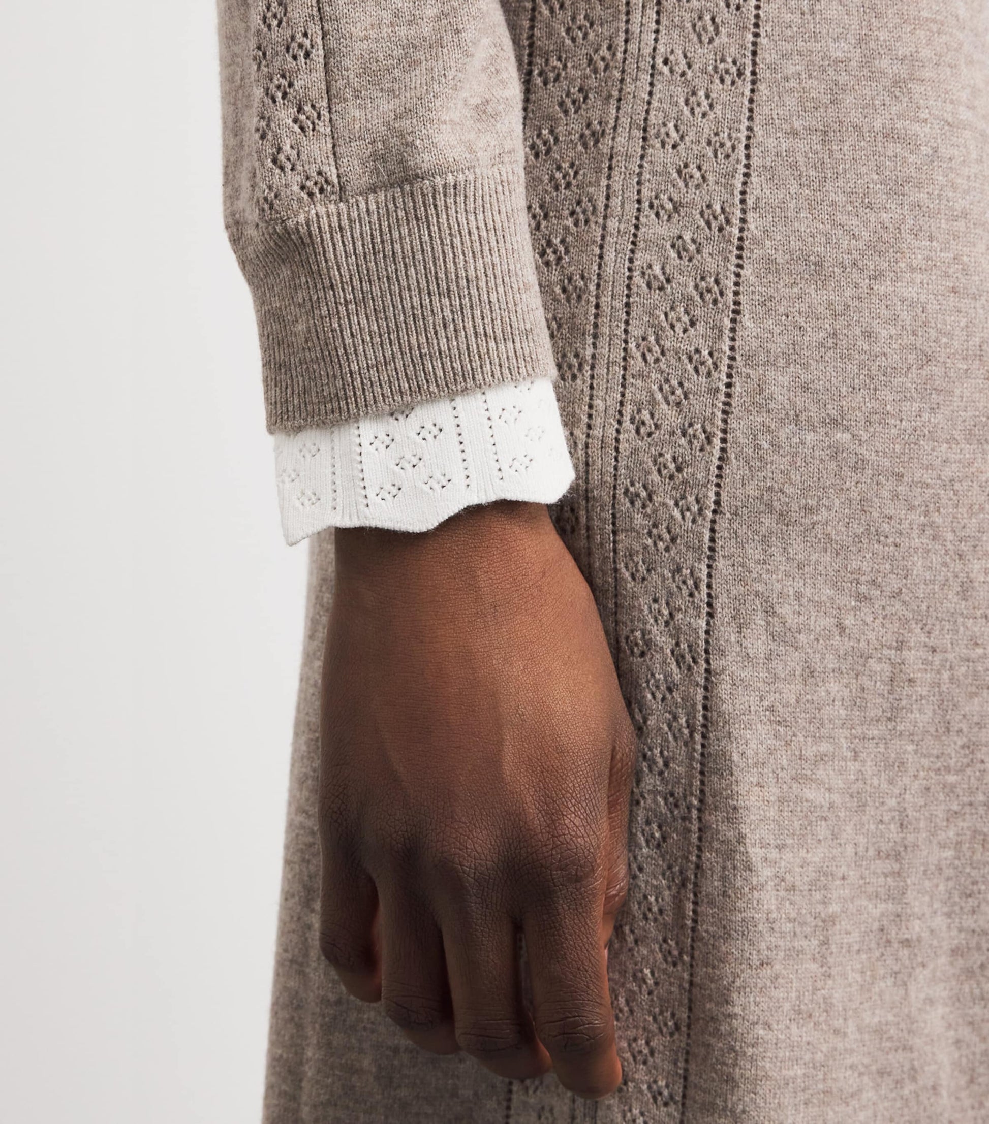 Sandro Paris Brown Wool-Cashmere Cardigan