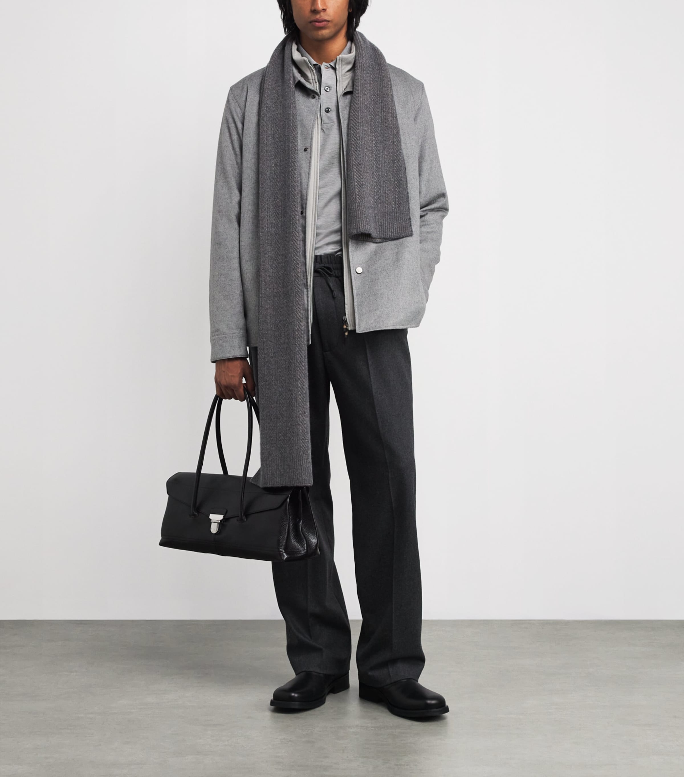 Colombo Grey Silk-Cashmere Hybrid Jacket