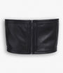 Alaïa Black Lambskin Leather Bustier Bandeau Top